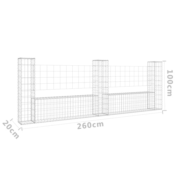 Gabion Baskets U Shape Gabion Basket With 3 Posts Iron