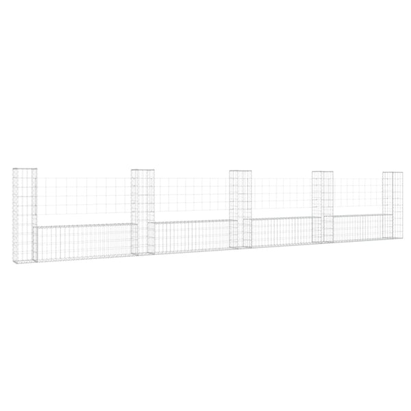 U-Shape Gabion Basket With 5 Posts Iron