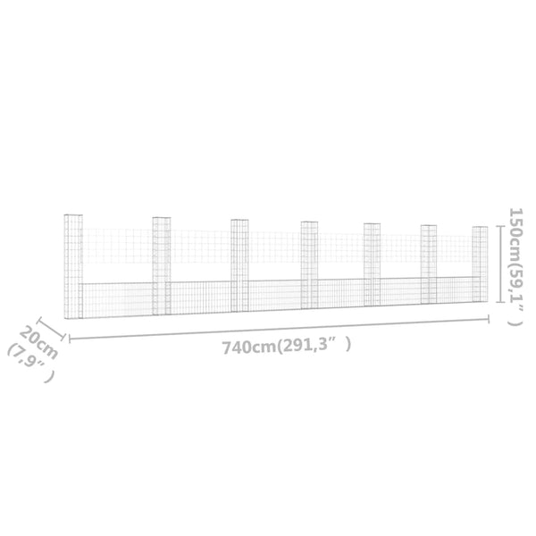 Gabion Baskets U Shape Gabion Basket With 7 Posts Iron