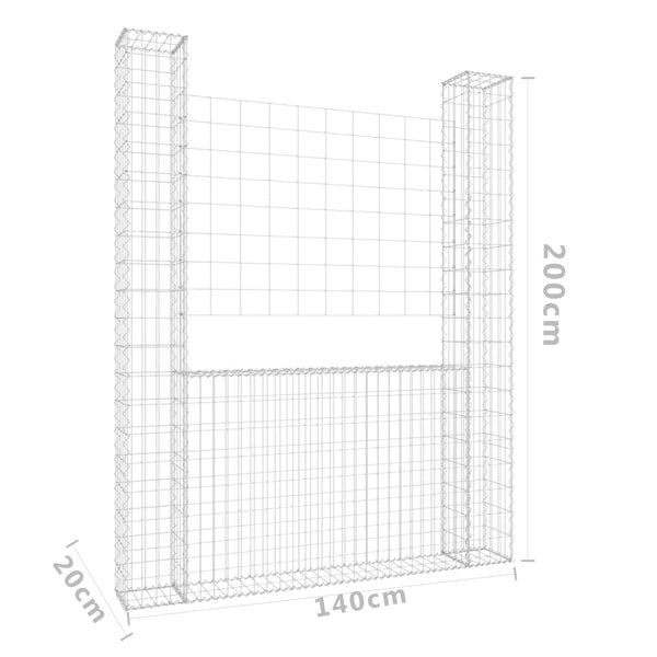 Gabion Baskets U Shape Gabion Basket With 2 Posts Iron