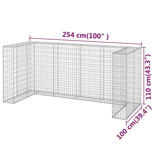 Gabion Baskets Gabion Wall For Garbage Bins Galvanised Steel 254X100x110 Cm