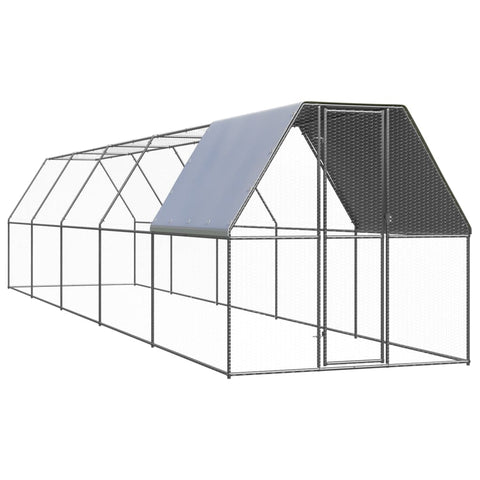 Small Animal Cages & Hutches Outdoor Chicken Cage 2X10x2 M Galvanised Steel