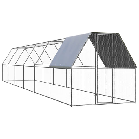 Small Animal Cages & Hutches Outdoor Chicken Cage 2X12x2 M Galvanised Steel