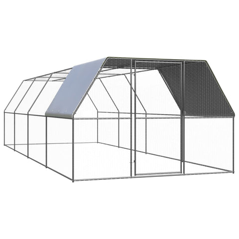 Small Animal Cages & Hutches Outdoor Chicken Cage 3X8x2 M Galvanised Steel