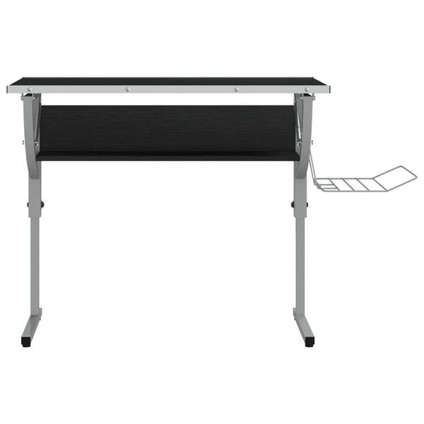 Home Office Desks Craft Desk Black And Grey 110X53x(58 87) Cm Engineered Wood Steel