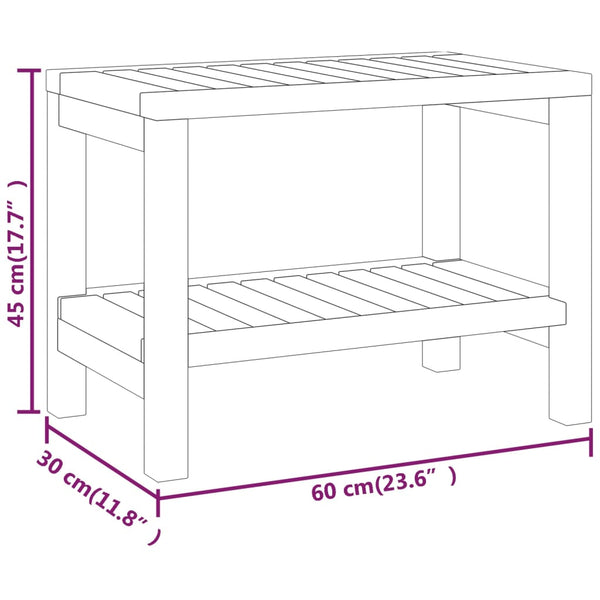 Other Bathroom Accessories Bathroom Side Table 50X40x45 Cm Solid Wood Teak