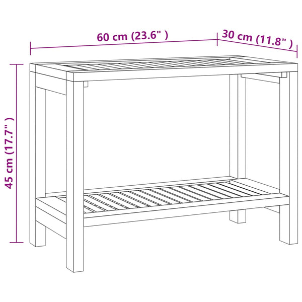 Other Bathroom Accessories Bathroom Side Table 60X30x45 Cm Solid Wood Teak