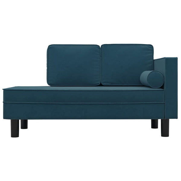 Sofas, Armchairs & Couches Chaise Lounge With Cushions And Bolster Blue Velvet