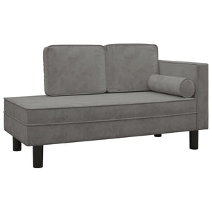 Sofas, Armchairs & Couches Chaise Lounge With Cushions And Bolster Light Grey Velvet