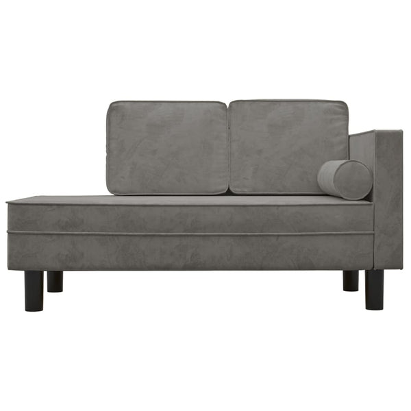 Sofas, Armchairs & Couches Chaise Lounge With Cushions And Bolster Light Grey Velvet