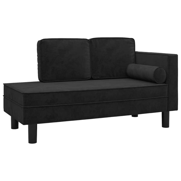 Sofas, Armchairs & Couches Chaise Lounge With Cushions And Bolster Black Velvet