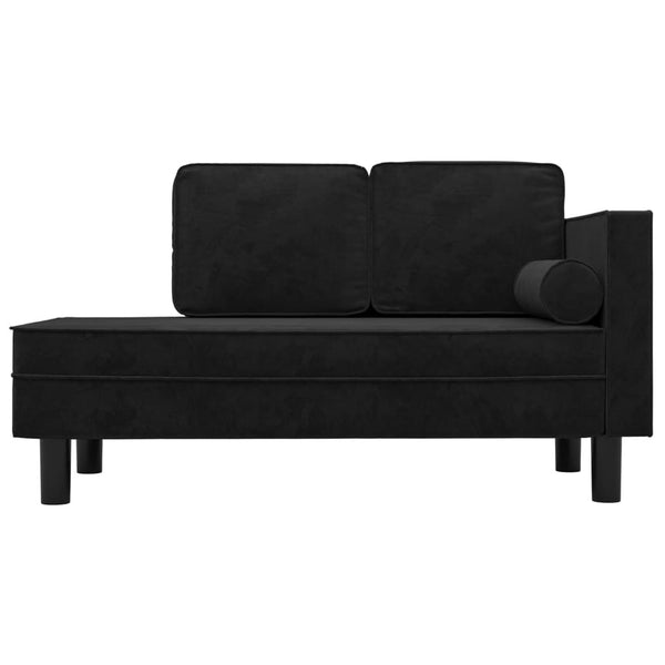 Sofas, Armchairs & Couches Chaise Lounge With Cushions And Bolster Black Velvet