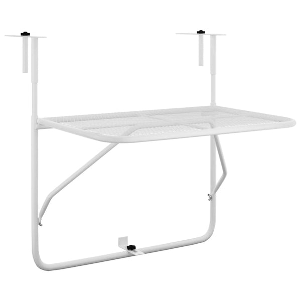 Patio & Garden Tables Balcony Table White 60X40 Cm Steel