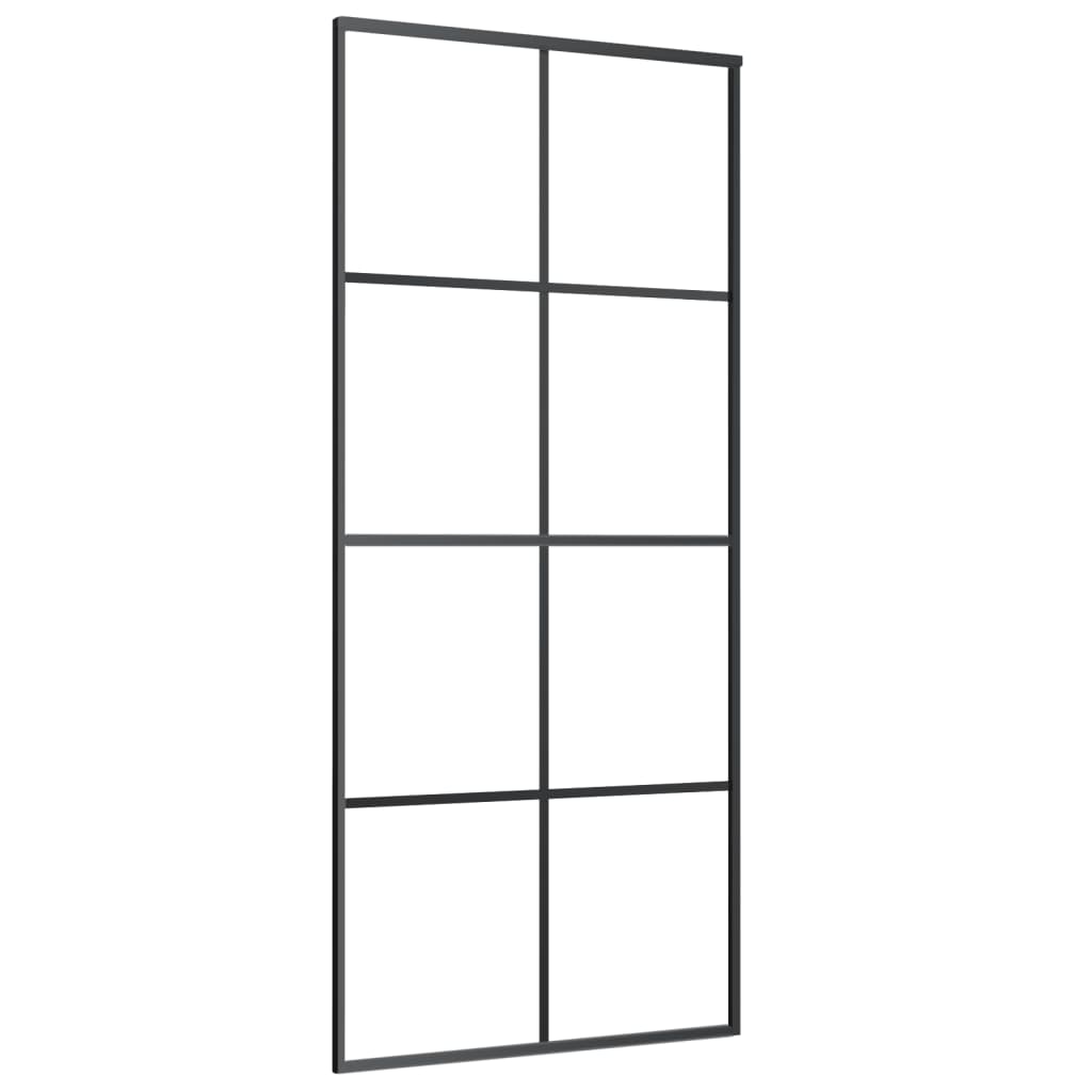 Doors Sliding Door Black 90X205 Cm Esg Glass And Aluminium