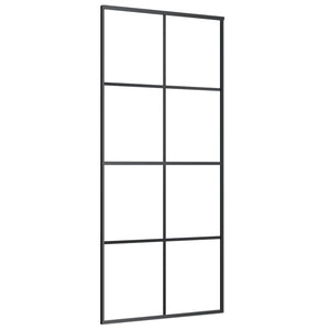 Doors Sliding Door Black 90X205 Cm Esg Glass And Aluminium