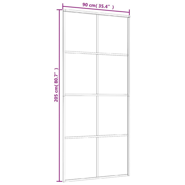 Doors Sliding Door Black 90X205 Cm Esg Glass And Aluminium