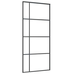 Doors Sliding Door Esg Glass And Aluminium 90X205 Cm Black