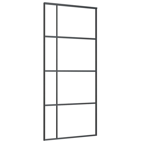 Doors Sliding Door Esg Glass And Aluminium 90X205 Cm Black