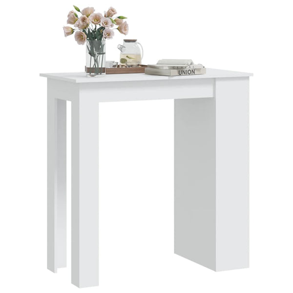 Bar Tables Bar Table With Storage Rack White 102X50x103.5 Cm Engineered Wood