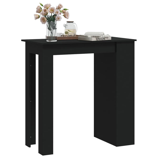 Bar Tables Bar Table With Storage Rack Black 102X50x103.5 Cm Engineered Wood