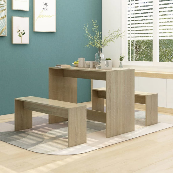 Dining Sets 3 Piece Dining Set Sonoma Oak Engineered Wood