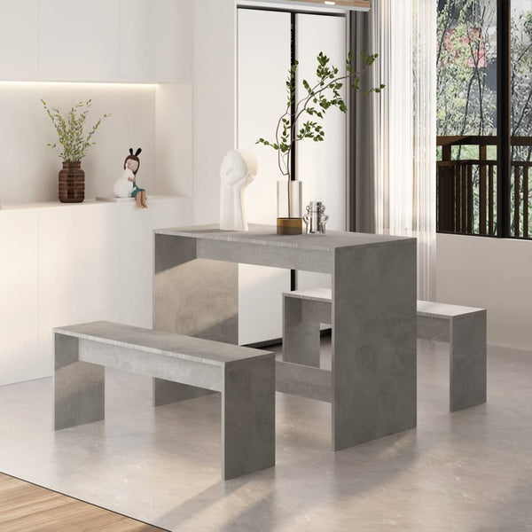 Dining Sets 3 Piece Dining Set Concrete Grey Engineered Wood