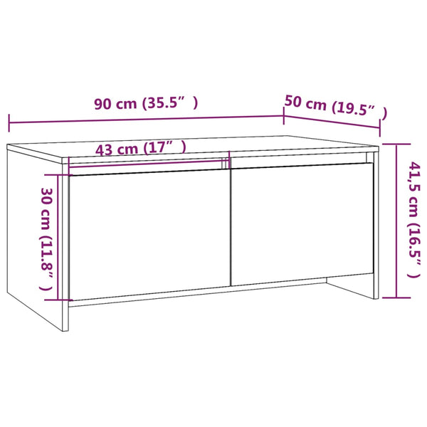 Coffee Tables Coffee Table Concrete Grey 90X50x41.5 Cm Engineered Wood