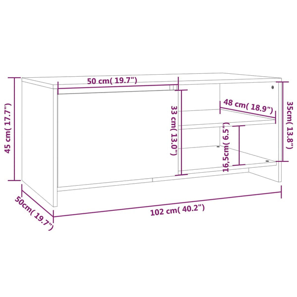 Coffee Tables Coffee Table White 102X50x45 Cm Engineered Wood