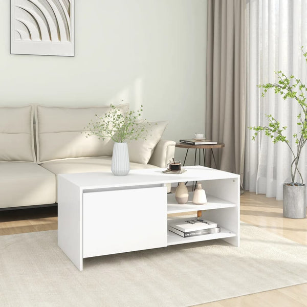 Coffee Tables Coffee Table White 102X50x45 Cm Engineered Wood