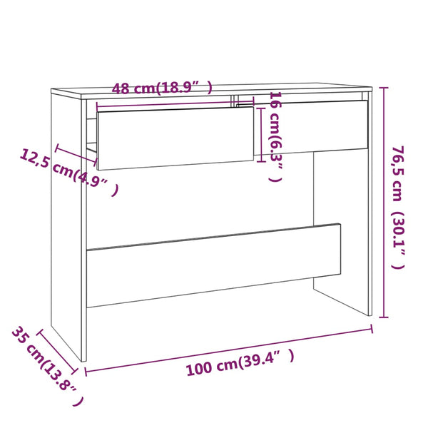 Sideboards & Buffets Console Table Black 100X35x76.5 Cm Engineered Wood