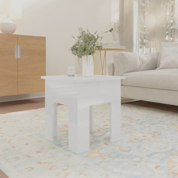 Coffee Tables Coffee Table High Gloss White 40X40x42 Cm Engineered Wood