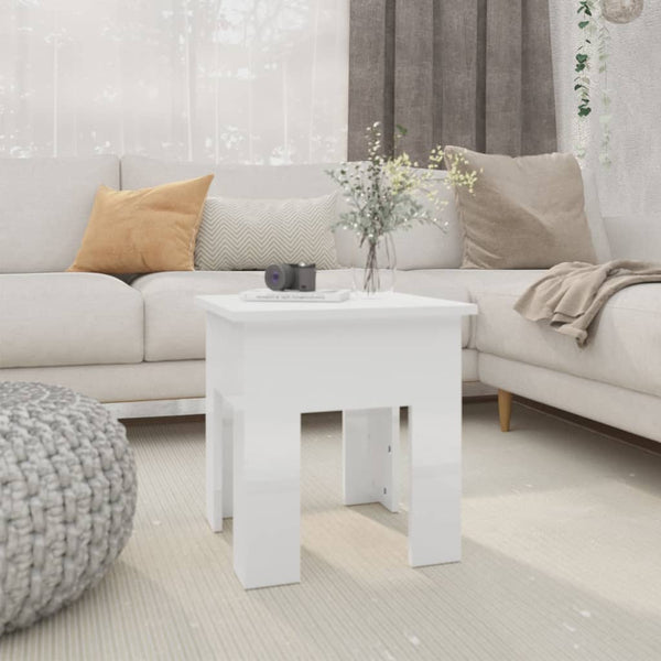 Coffee Tables Coffee Table High Gloss White 40X40x42 Cm Engineered Wood