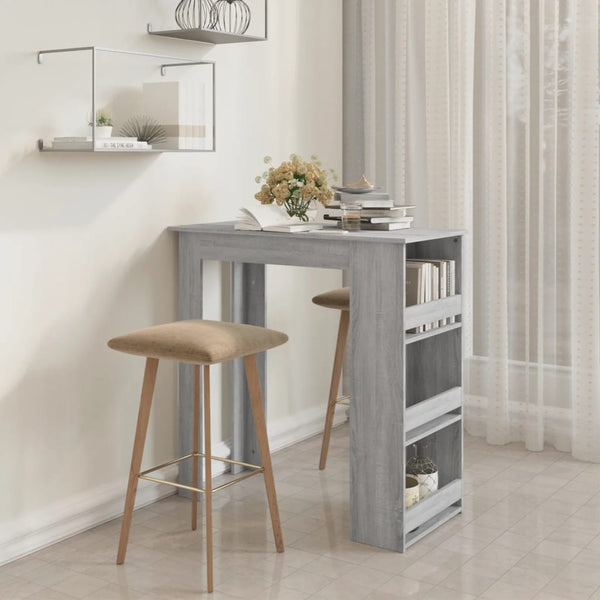 Bar Tables Bar Table With Storage Rack Grey Sonoma 102X50x103.5Cm Engineered Wood