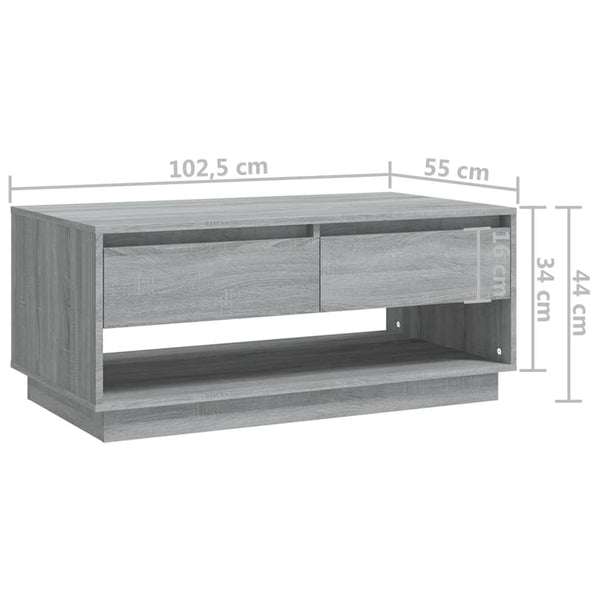 Coffee Tables Coffee Table Grey Sonoma 102.5X55x44 Cm Engineered Wood