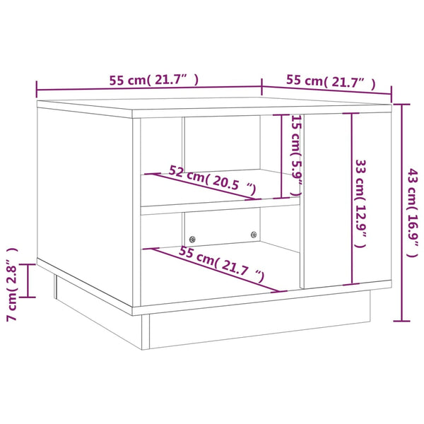 Coffee Tables Coffee Table Grey Sonoma 55X55x43 Cm Engineered Wood