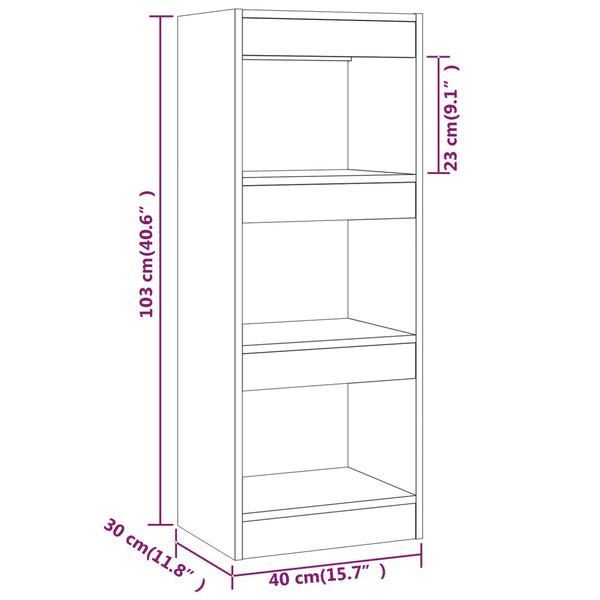 Bookshelves Book Cabinet/Room Divider White 40X30x103 Cm Engineered Wood