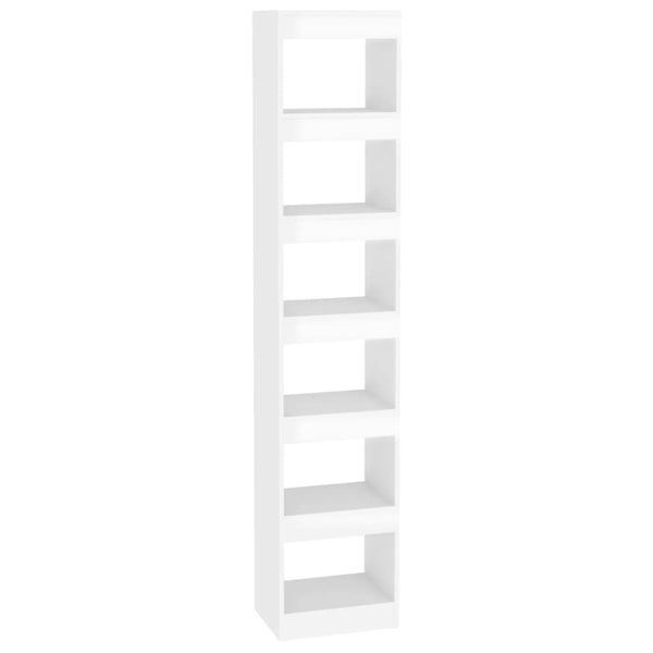 Bookshelves Book Cabinet/Room Divider High Gloss White 40X30x198 Cm