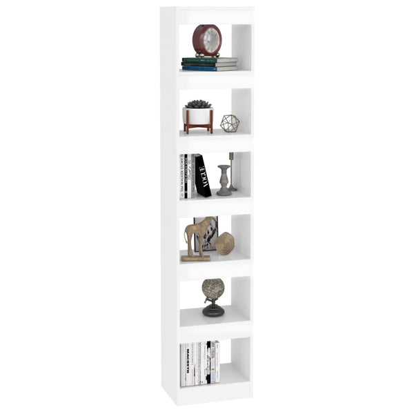 Bookshelves Book Cabinet/Room Divider High Gloss White 40X30x198 Cm