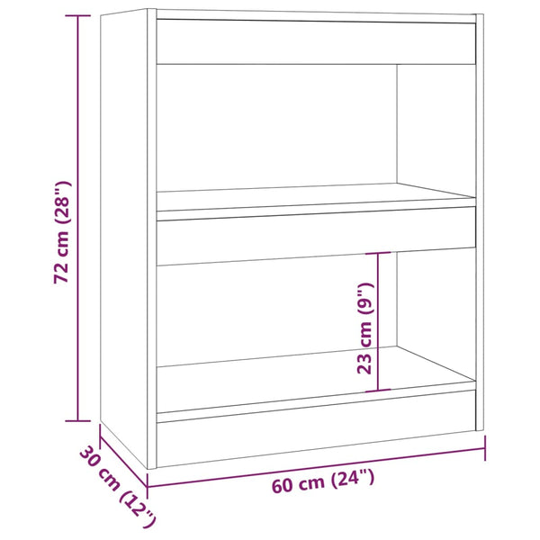 Bookshelves Book Cabinet/Room Divider White 60X30x72 Cm