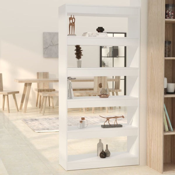 Bookshelves Book Cabinet/Room Divider White 80X30x166 Cm Engineered Wood