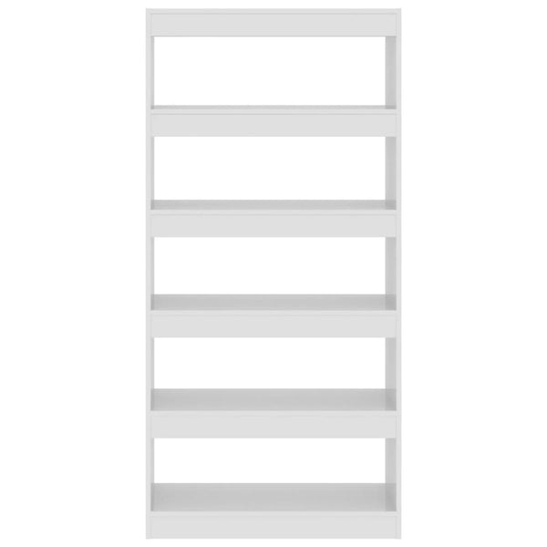 Bookshelves Book Cabinet/Room Divider High Gloss White 80X30x166 Cm Engineered Wood