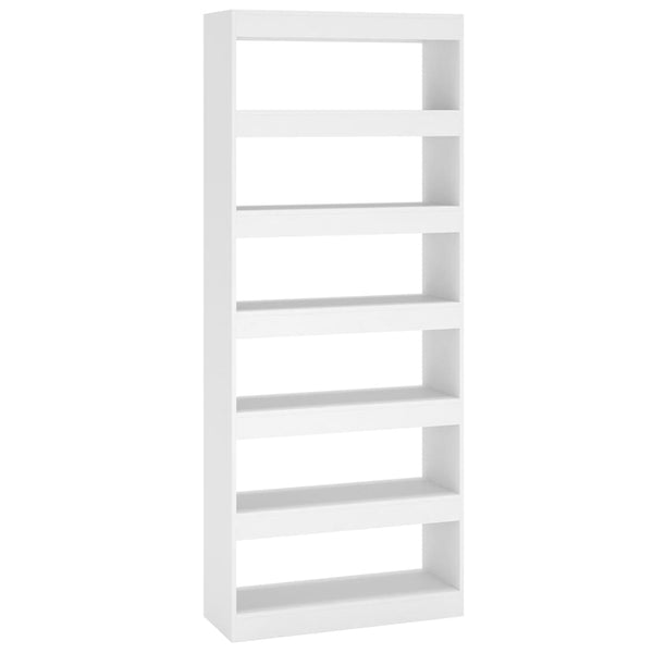 Bookshelves Book Cabinet/Room Divider White 80X30x198 Cm Engineered Wood