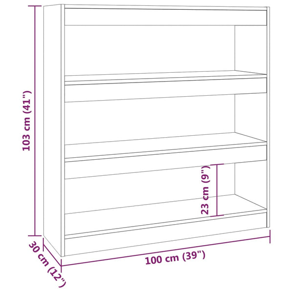 Bookshelves Book Cabinet/Room Divider White 100X30x103 Cm