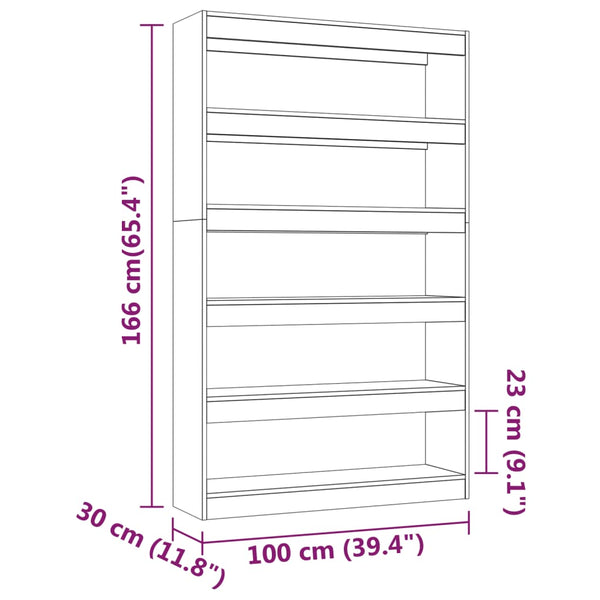 Bookshelves Book Cabinet/Room Divider White 100X30x166 Cm