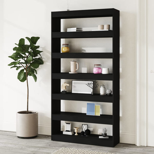 Cabinets & Cupboards Book Cabinet/Room Divider Black 100X30x198 Cm Engineered Wood