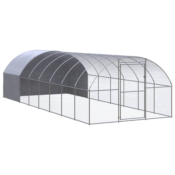 Small Animal Cages & Hutches Outdoor Chicken Coop 3X8x2 M Galvanised Steel