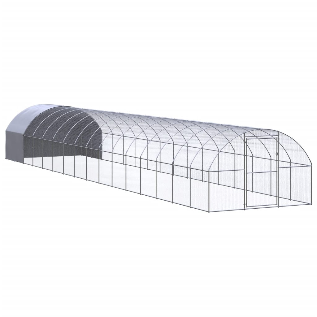 Small Animal Cages & Hutches Outdoor Chicken Coop 3X16x2 M Galvanised Steel