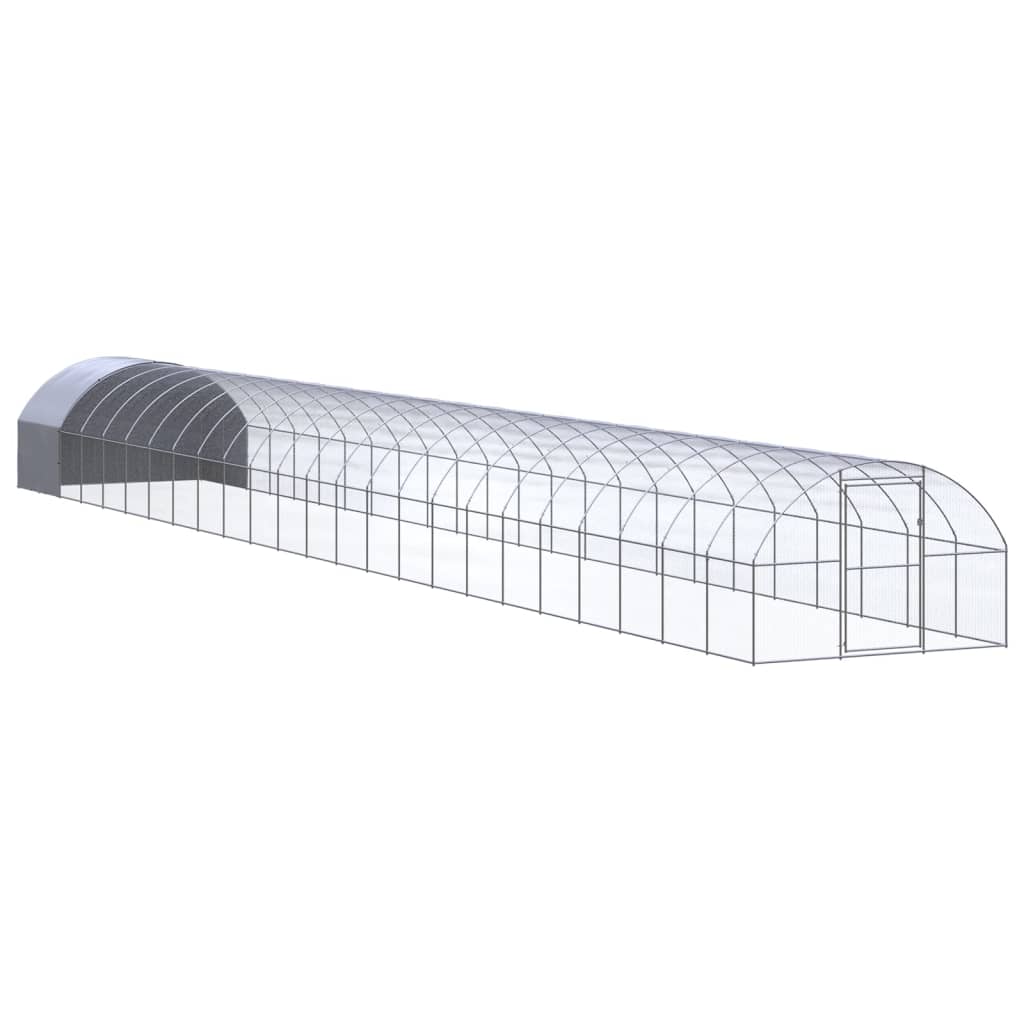 Small Animal Cages & Hutches Outdoor Chicken Coop 3X24x2 M Galvanised Steel