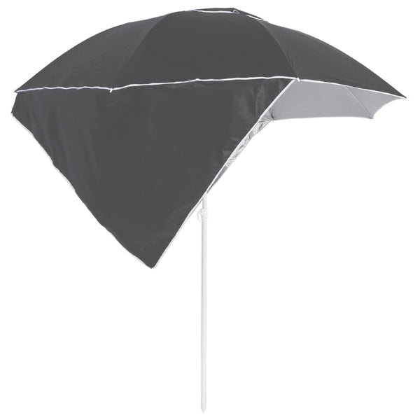 Patio Umbrellas Beach Umbrella With Side Walls Anthracite 215 Cm