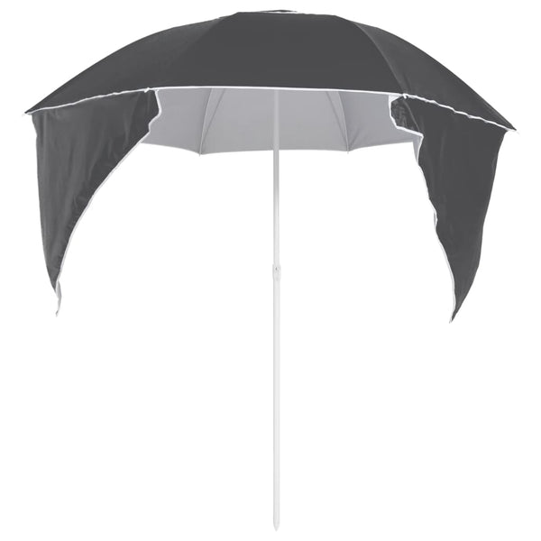 Patio Umbrellas Beach Umbrella With Side Walls Anthracite 215 Cm